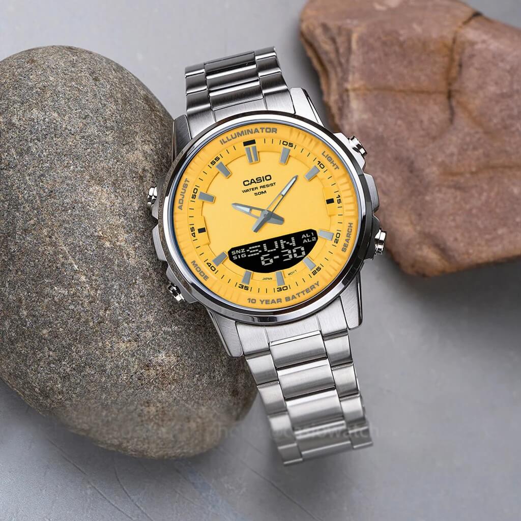 Luxury Waterproof Casio AMW-880D Watch with Light Dual Display