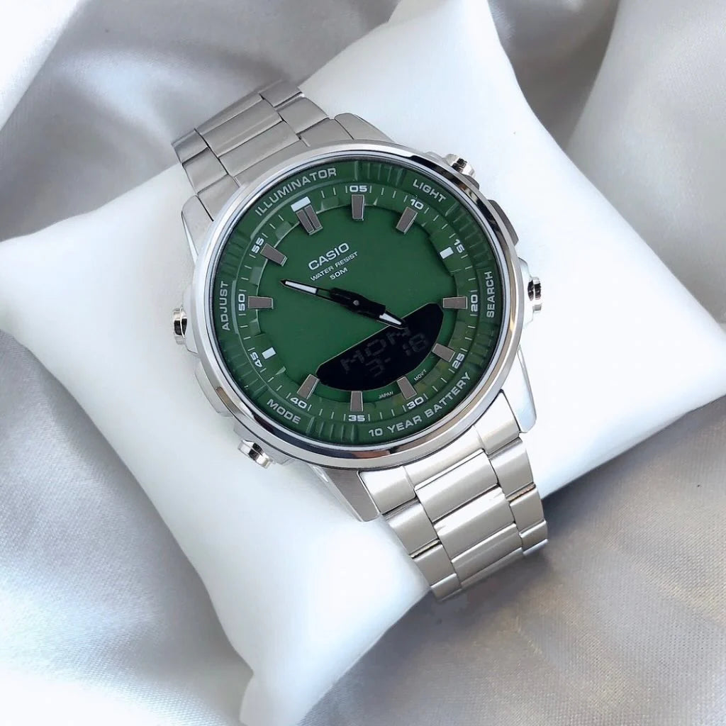 Luxury Waterproof Casio AMW-880D Watch with Light Dual Display